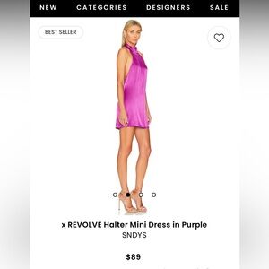 Revolve SNDYS Halter Dress | purple size US 4
